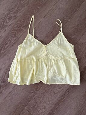 Abound Light Yellow Spaghetti Strap Flowy Cami